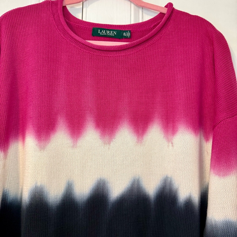 Lauren Ralph Lauren Dip-Dye Ombre Knit Sweater 2X - Picture 3 of 4